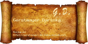 Gerstmayer Darinka névjegykártya